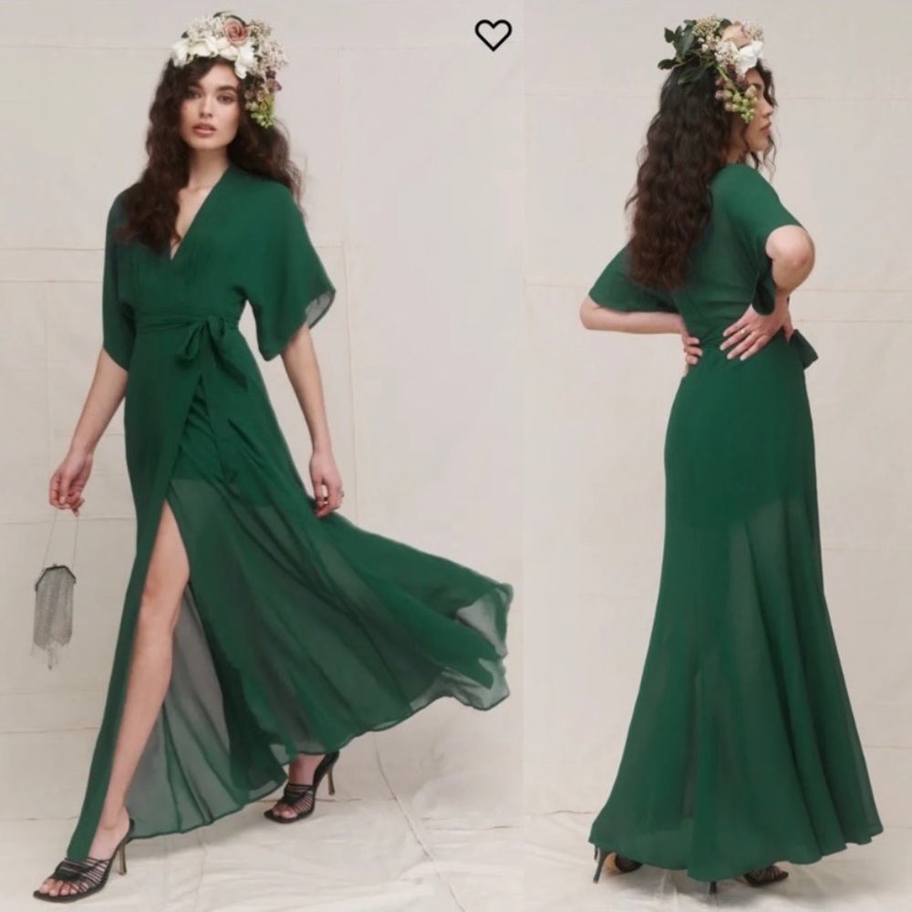 NWT Emerald Green Reformation Winslow dress 😍